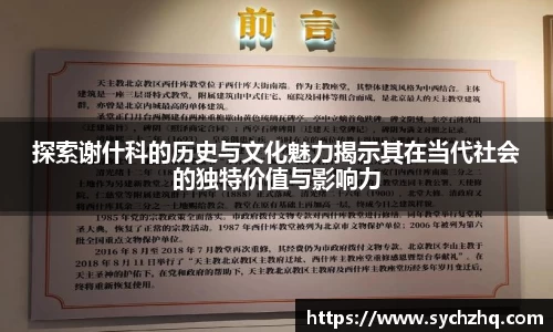 探索谢什科的历史与文化魅力揭示其在当代社会的独特价值与影响力